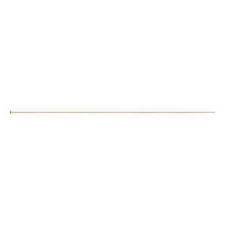 🆕🔗 Head Pin with Flat Disc (Light, 0.4mm) in 14ct Yellow Filled Gold