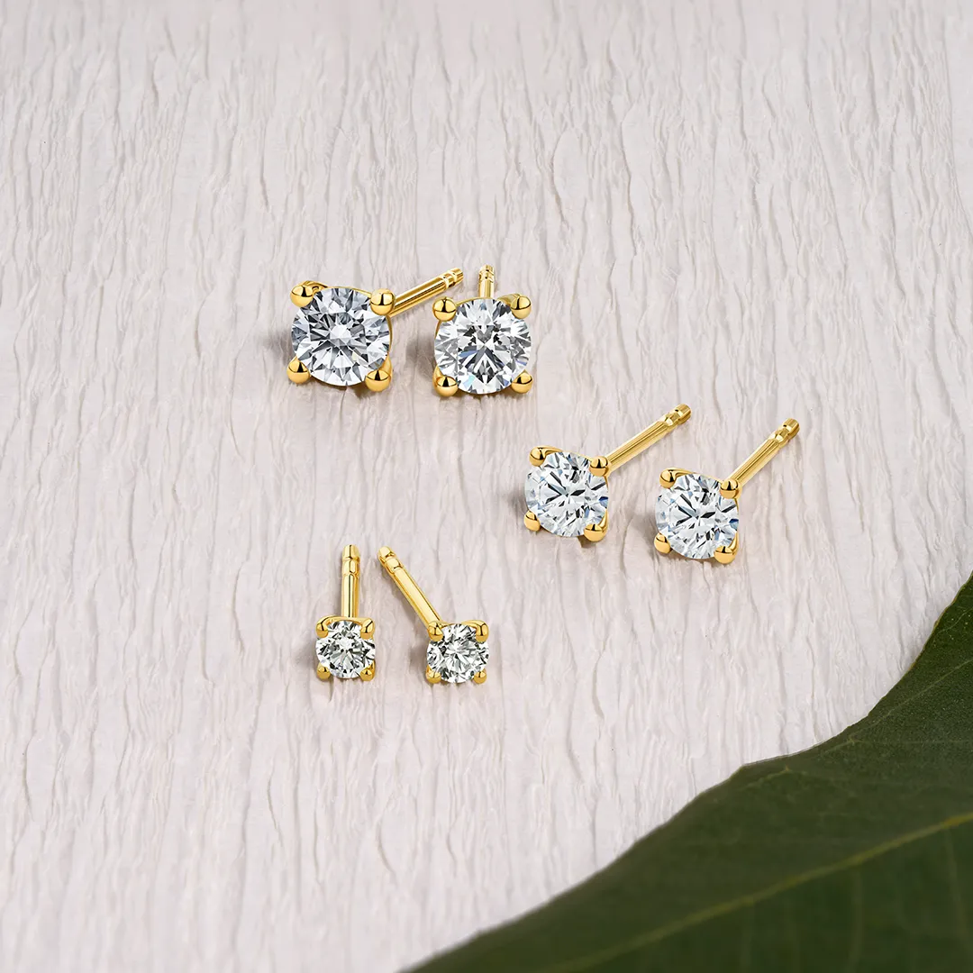 0.50ct TW Diamond Stud Earrings in 9ct Yellow Gold