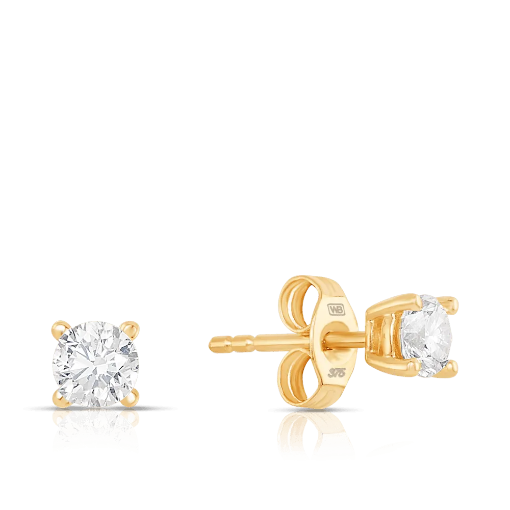 0.50ct TW Diamond Stud Earrings in 9ct Yellow Gold