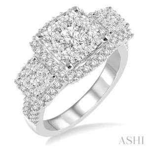 1 3/8 Ctw Diamond Lovebright Ring in 14K White Gold