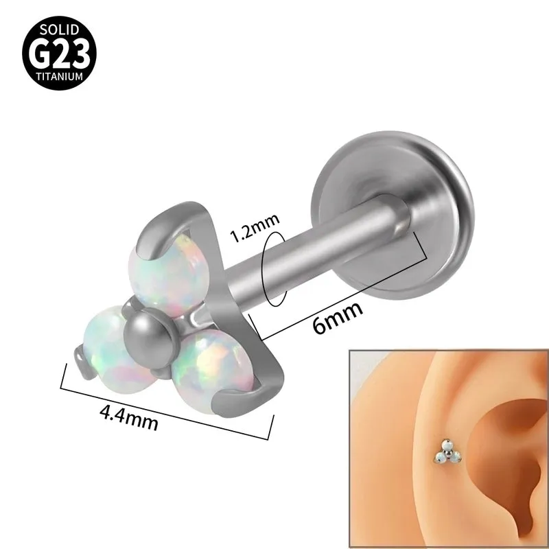 1 Piece Simple Style Flower Stainless Steel Plating Inlay Zircon Lip Stud