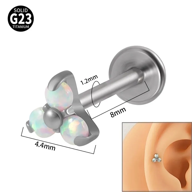 1 Piece Simple Style Flower Stainless Steel Plating Inlay Zircon Lip Stud