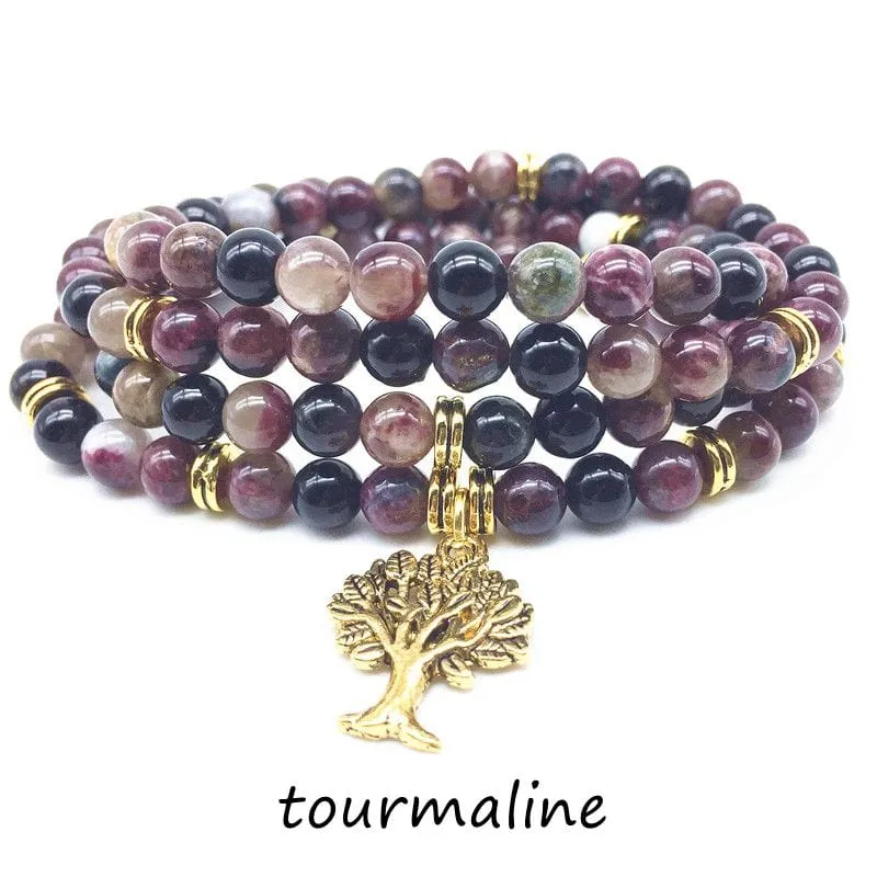 100% Natural Tourmaline Stone Beads Luck Bracelets