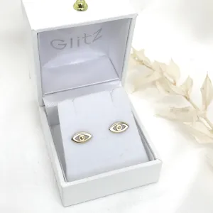 10k Gold Evil Eye Stud Earrings