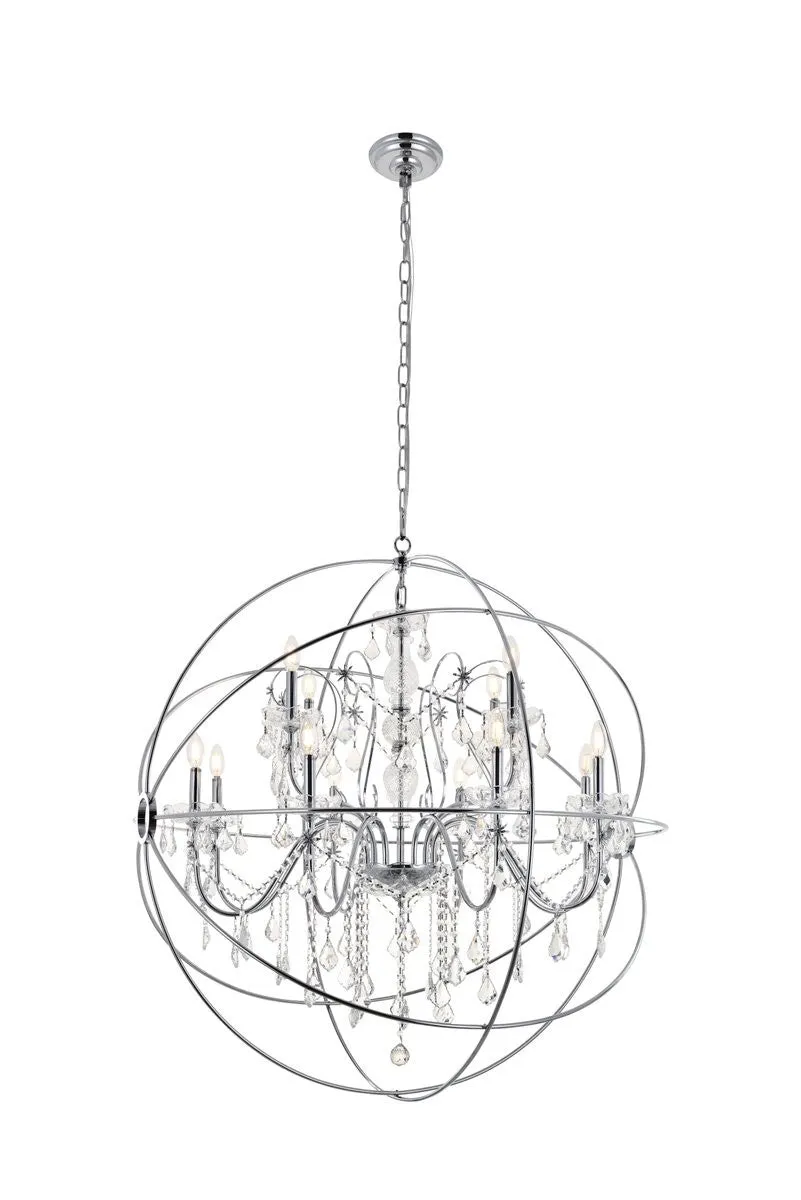 12 Light Pendant from the Cordelia Collection in Chrome Finish by Elegant Lighting