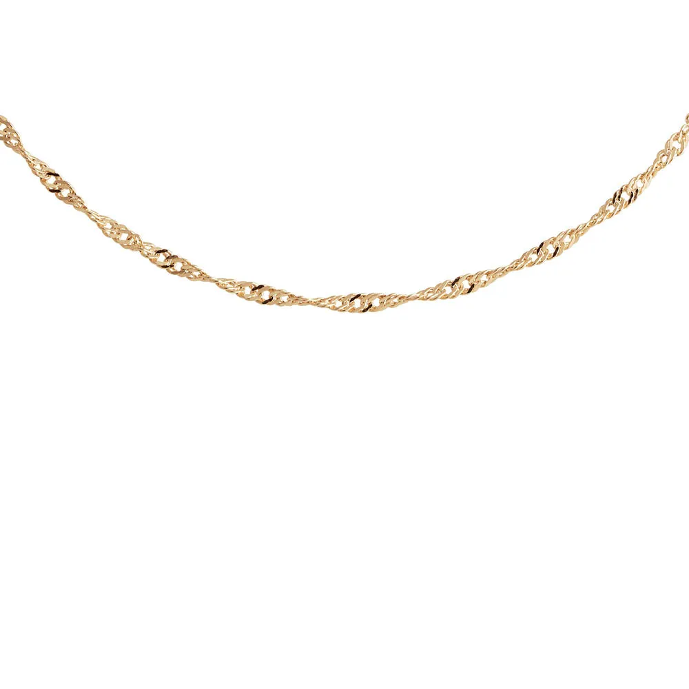 14K GOLD TWISTED CHAIN DIELLE NECKLACE