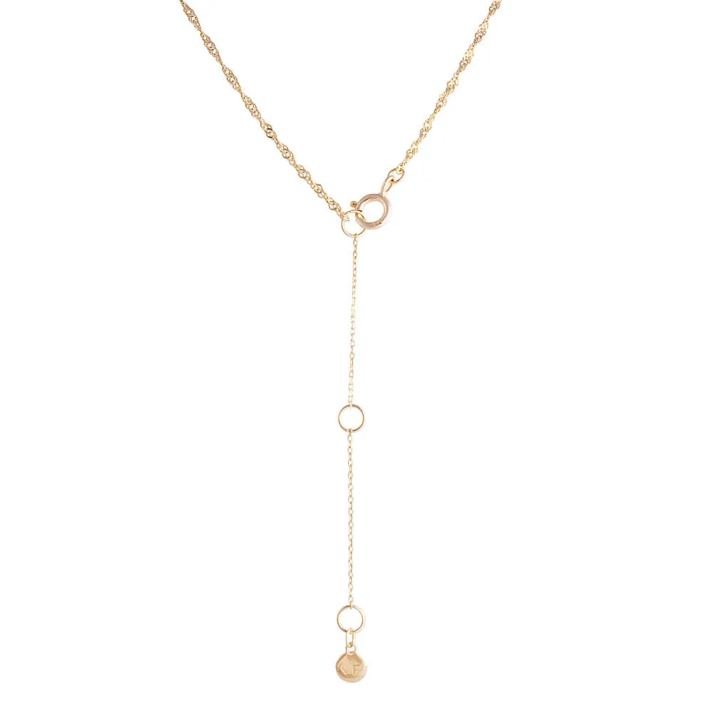 14K GOLD TWISTED CHAIN DIELLE NECKLACE