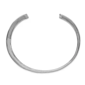 14k White Gold 37MM Hammered Polished Bangle