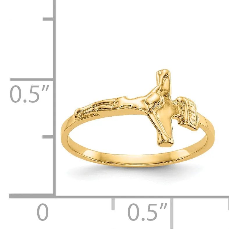 14k Yellow Gold Crucifix Children's Ring