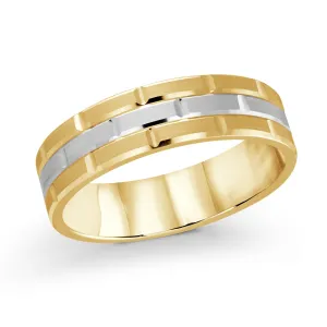 14K Yellow Gold with 14K White Gold Ring from the Executif Collection by Malo - MRD-476-6YW