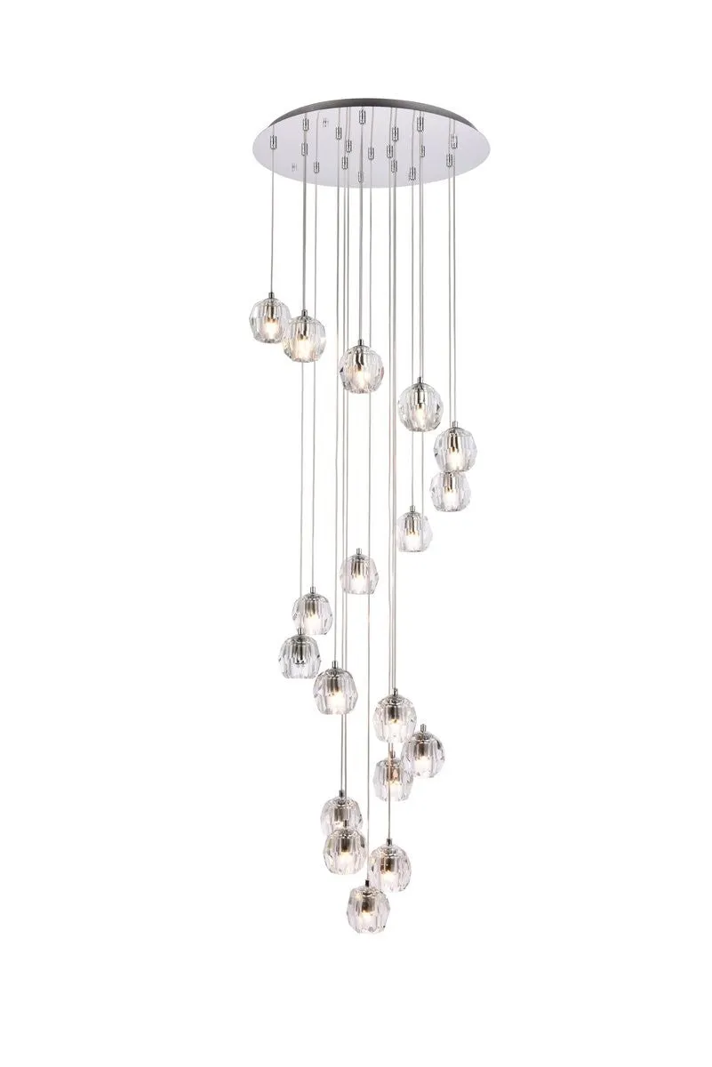 18 Light Pendant from the Eren Collection in Chrome Finish by Elegant Lighting