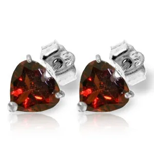 3.25 Carat 14K Solid White Gold Le Temps Passer Garnet Earrings