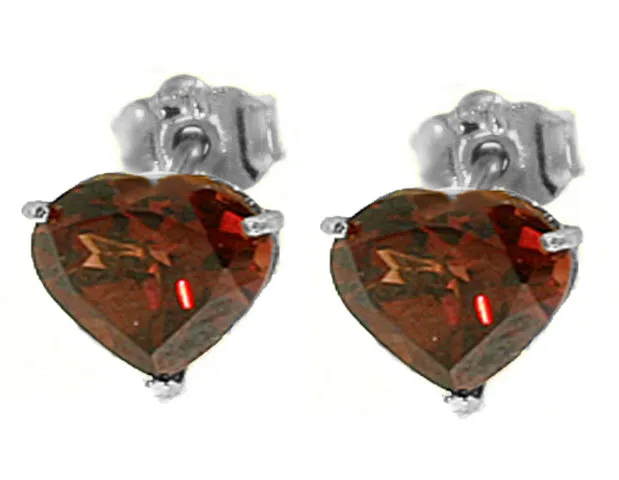 3.25 Carat 14K Solid White Gold Le Temps Passer Garnet Earrings