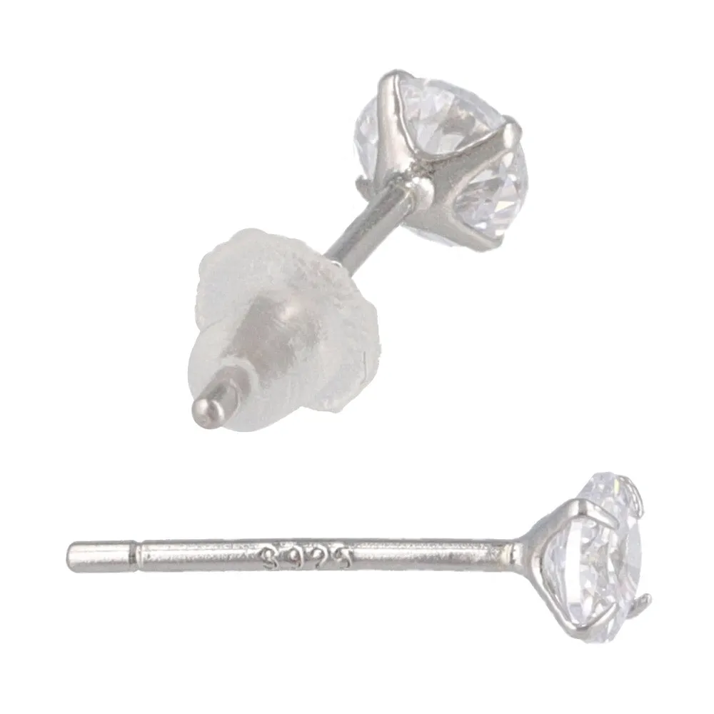 4mm Stone 925 Silver Studs