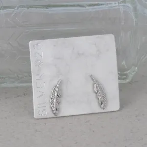 925 Silver Feather Stud Earrings