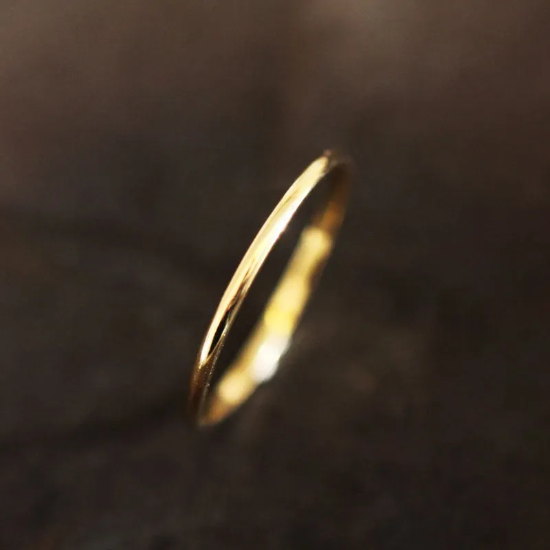 9k Solid Gold Thin Band Ring - Minimalist SOLID Gold Bands - Solid Gold Thumb Rings