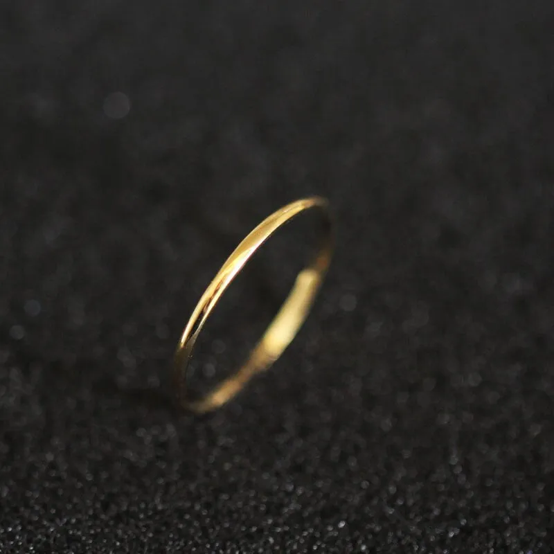 9k Solid Gold Thin Band Ring - Minimalist SOLID Gold Bands - Solid Gold Thumb Rings