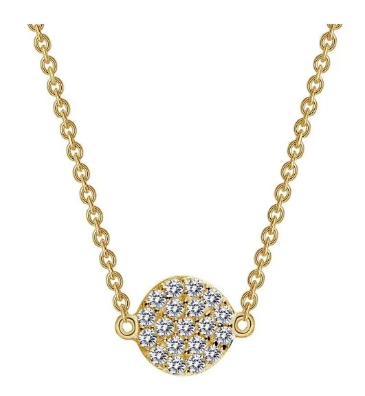 9N022CLG Gold Plated Simulated Diamond Circle Necklace