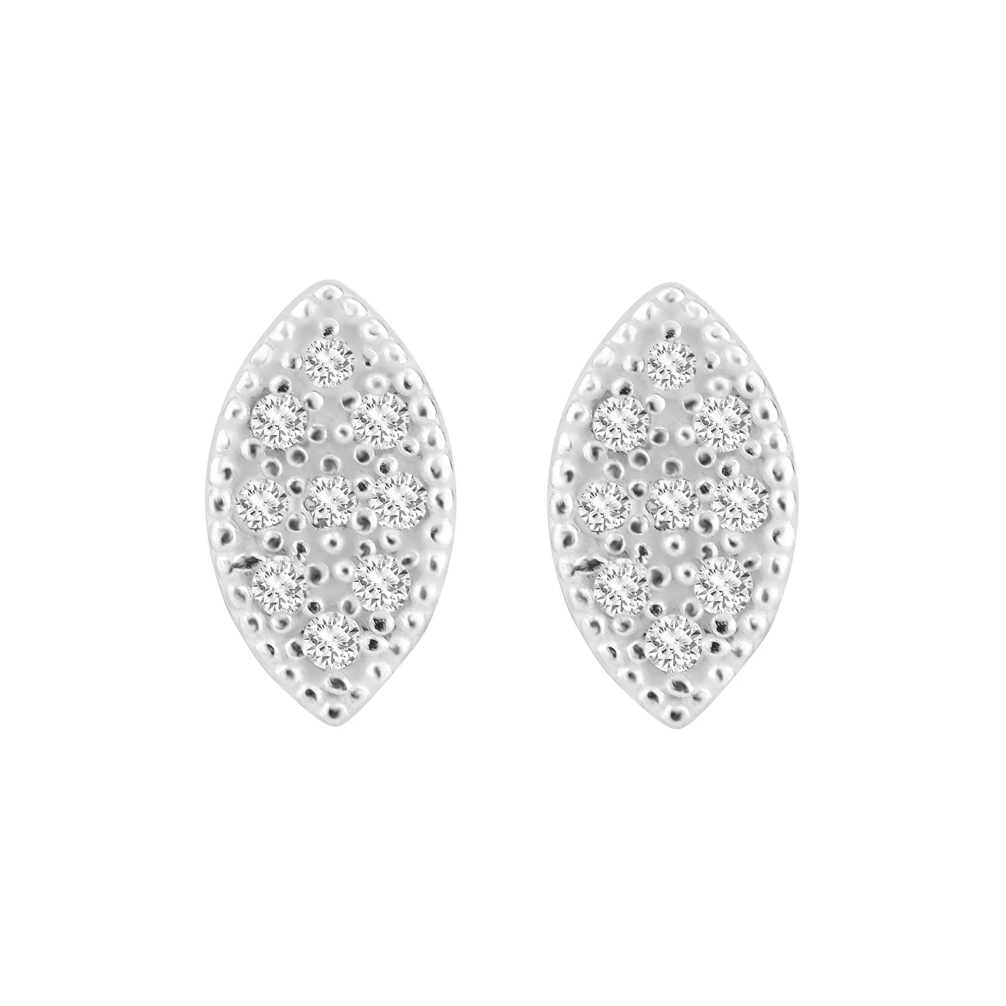 Accessorize London Women's 925 Sterling Silver Hallmark Cubic Zirconia Marquise Shape Earrings