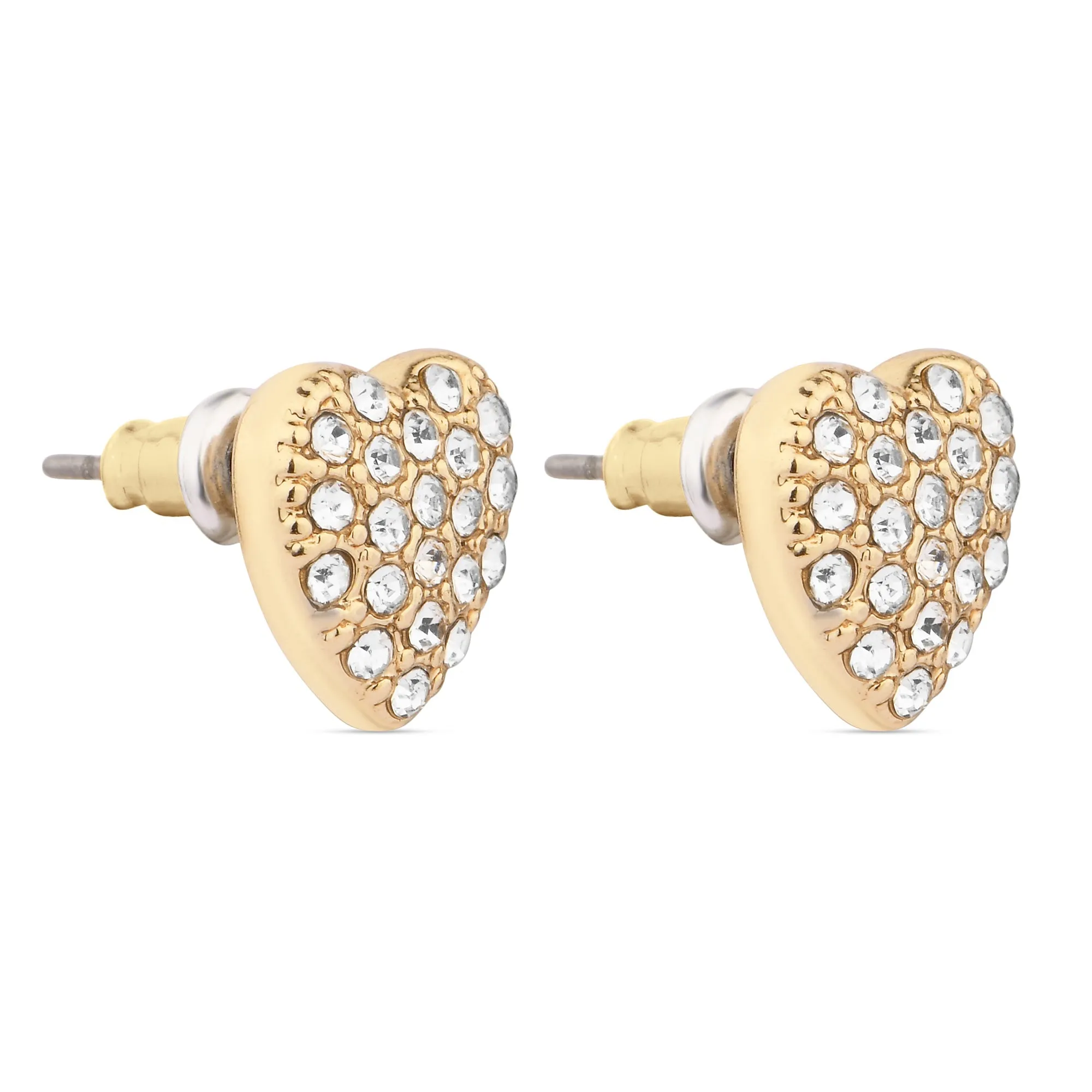 Accessorize London Women's Sparkle Heart Stud Earrings