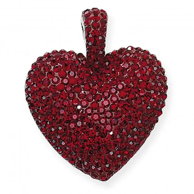 Acotis Silver Crystal Red Heart Pendant G6293R