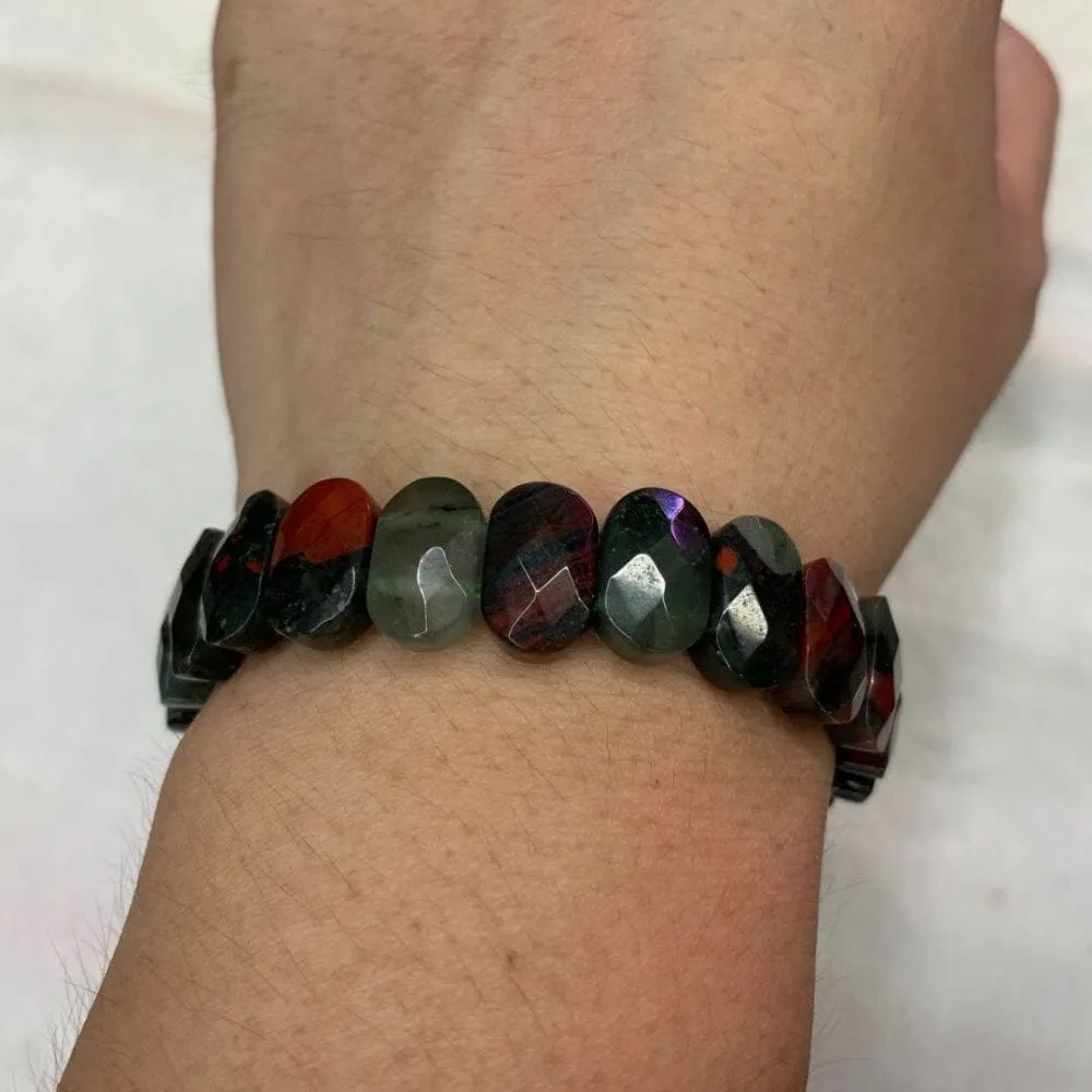 African Bloodstone Stretch Chain Bracelet