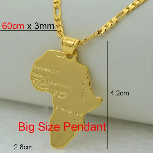 Anniyo 9 Style Africa Map Pendant Necklace for Women/Men Silver/Gold Color Ethiopian Jewelry Wholesale African Maps Hiphop Item