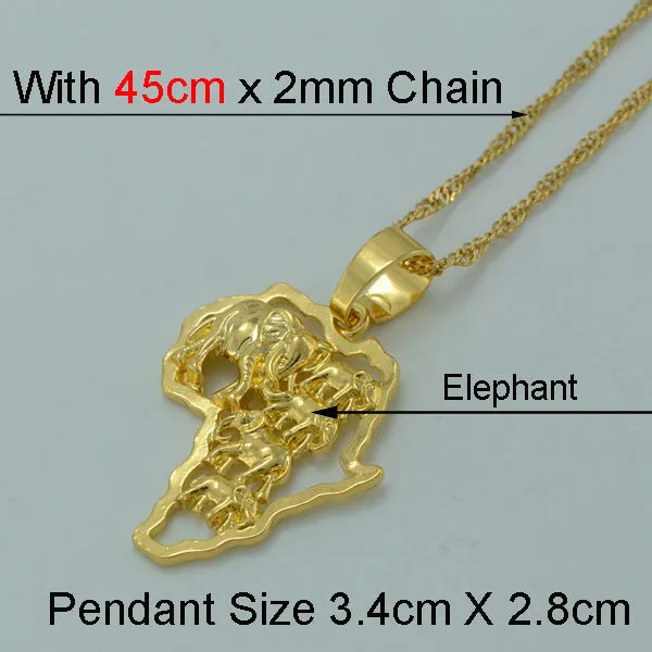 Anniyo 9 Style Africa Map Pendant Necklace for Women/Men Silver/Gold Color Ethiopian Jewelry Wholesale African Maps Hiphop Item