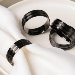 Award-Winning CLOCHEL Napkin Rings Stainless Steel Serviette Buckles Set of 4 Adornment for Elegant Dining,Table Decorations, Banquet, Wedding, Casual, Engagement, Reception & Everyday CSKY-5