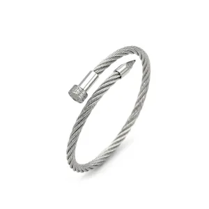 BG005W B.Tiff Pavé Pointe Cable Bangle Bracelet