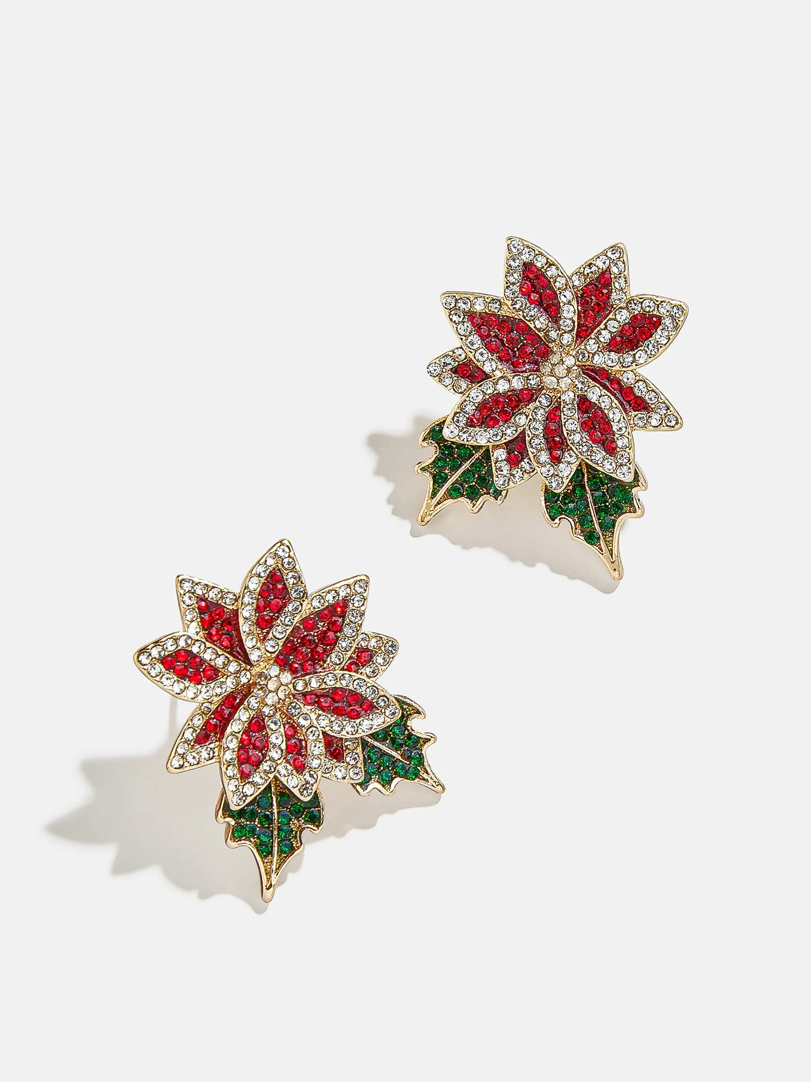 Case In Poinsettia Earrings - Red/White