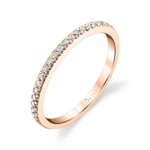 Classic Diamond Wedding Band 14k Gold Rose