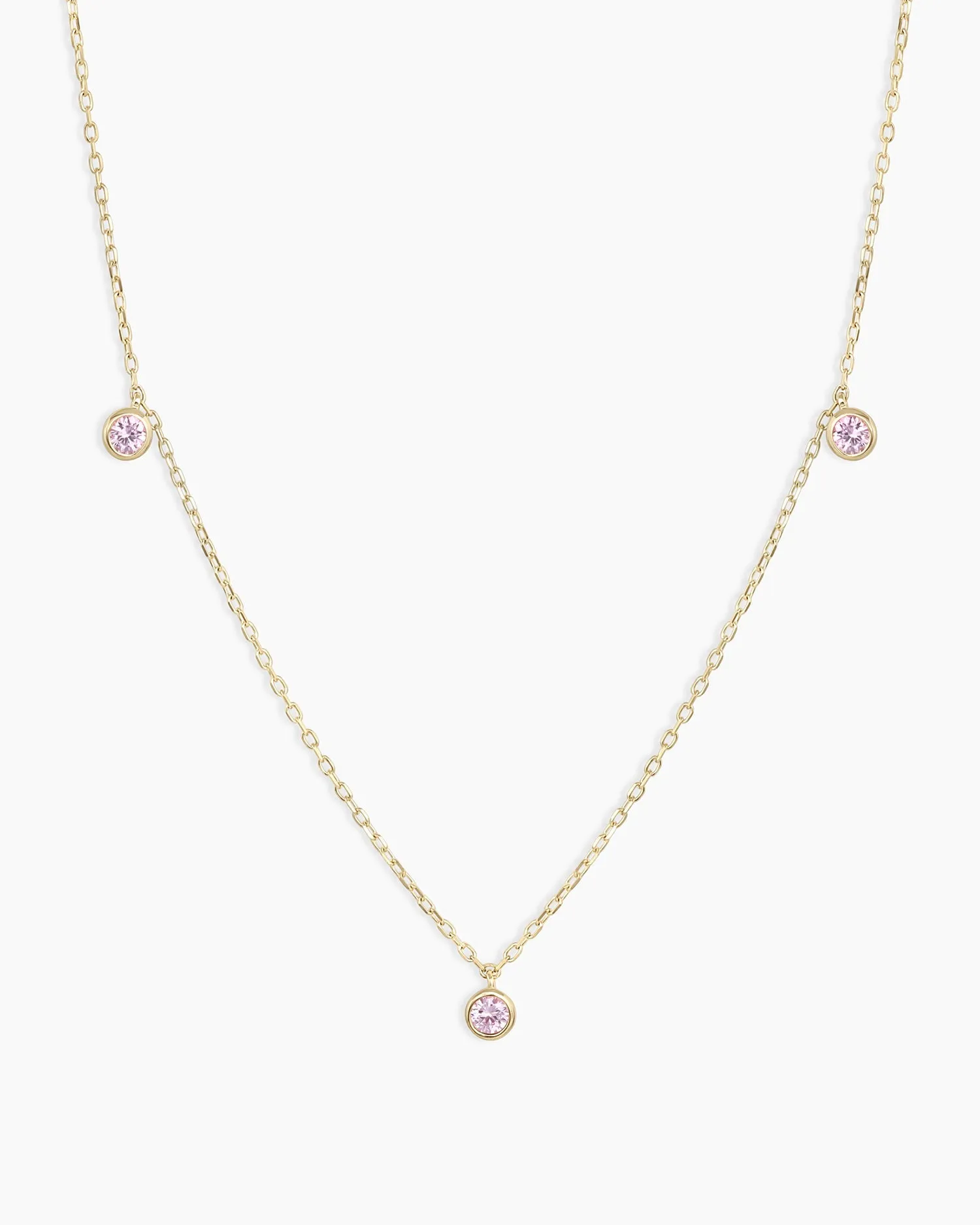 Classic Pink Sapphire Trio Necklace