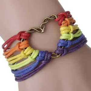 Colorful Multilayer Heart Woven Bracelet