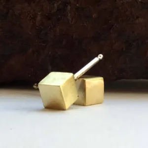 Cube Studs in Brass