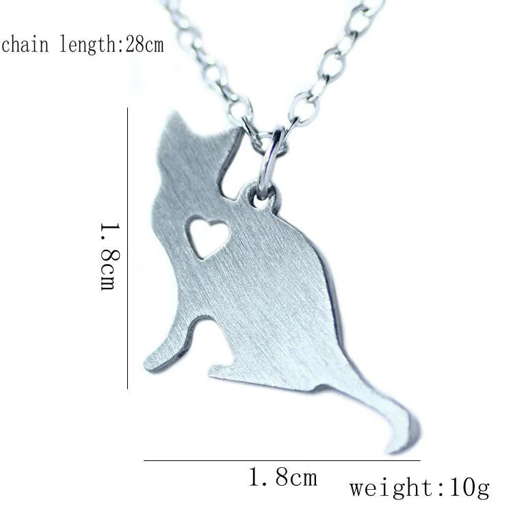 Cute Cat Necklace - Stainless Steel