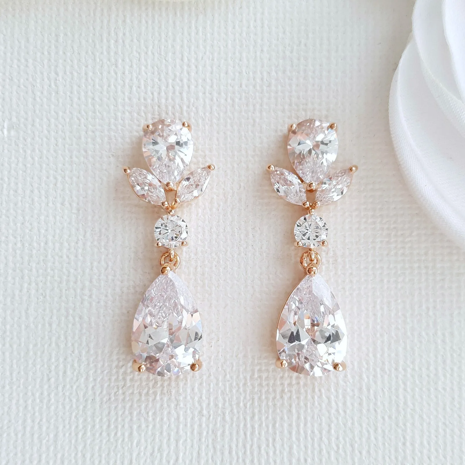 Dainty Rose Gold Earrings-Nicole