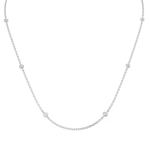 Diamond Yard Necklace 24 Inch 2.40ct F-VS Quality in 18k White Gold