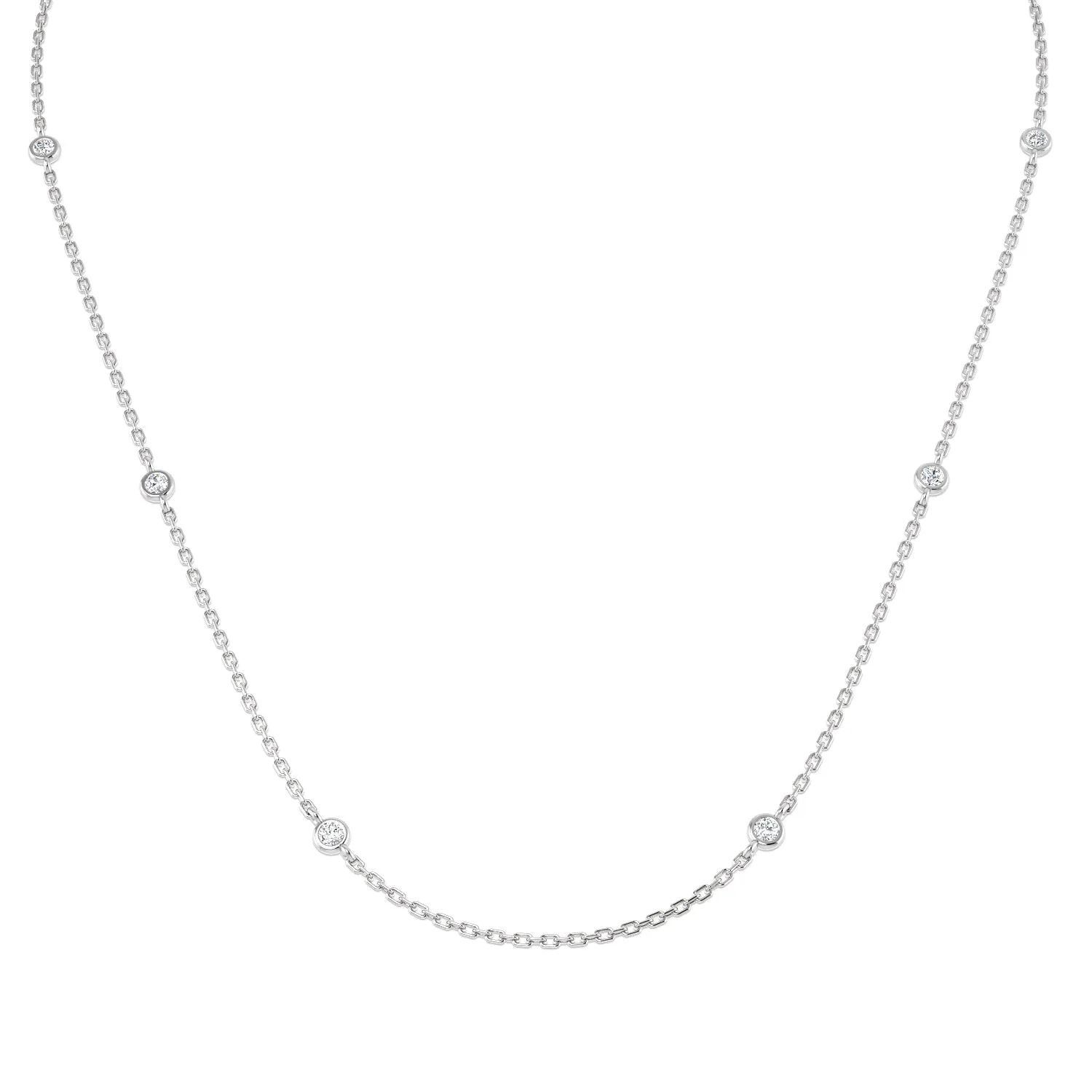 Diamond Yard Necklace 24 Inch 2.40ct F-VS Quality in 18k White Gold