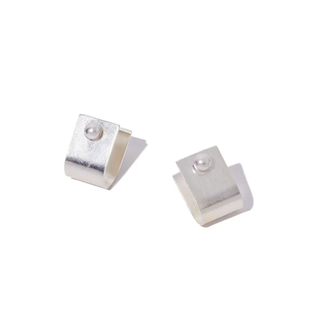 Dot Huggie Earrings - Sterling Silver