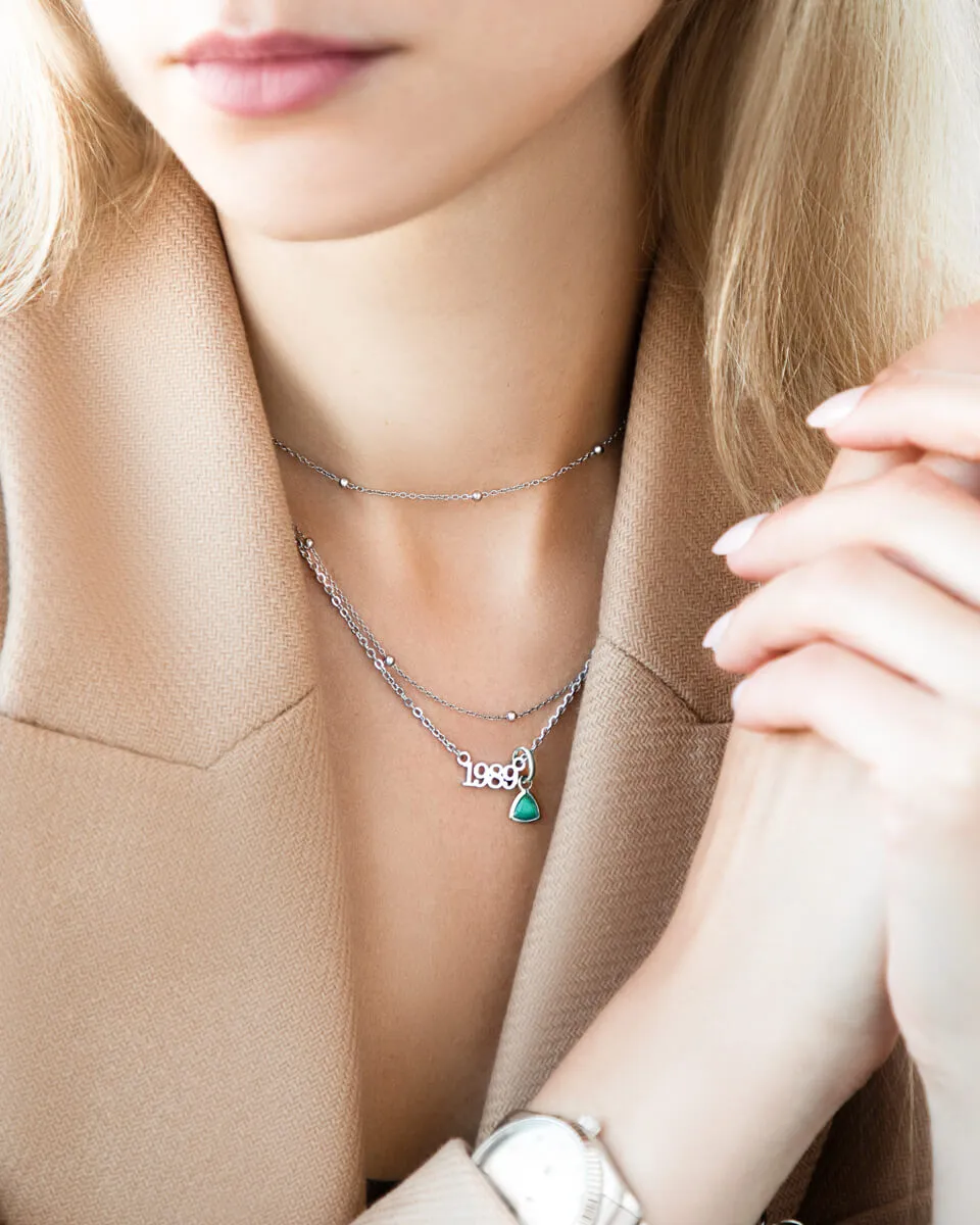 Editorial Date Necklace (Silver)