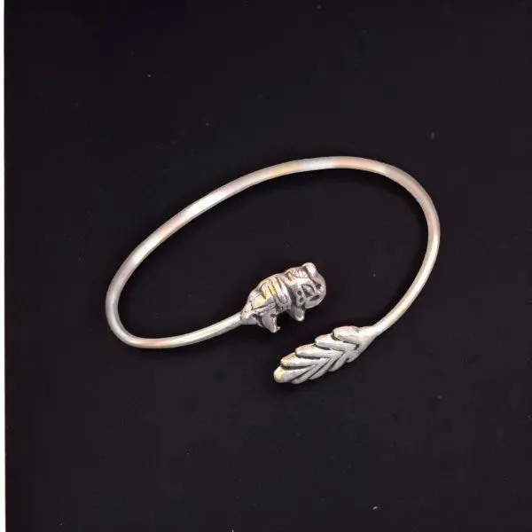 Eesha German Silver Kada Bracelet, Silver