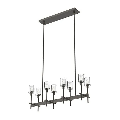 Eight Light Island Pendant from the Salita Collection in Clear Crystal/Urban Bronze Finish by Alora