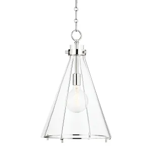 Eldridge 14 in. Cone Pendant Light Polished Nickel Finish