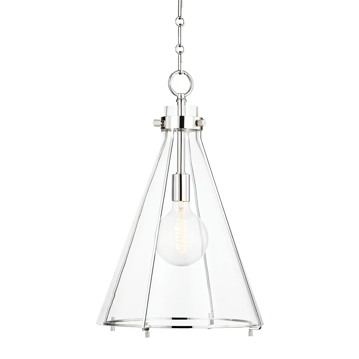 Eldridge 14 in. Cone Pendant Light Polished Nickel Finish