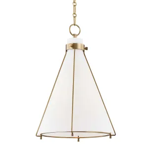 Eldridge 16 in. Cone Pendant Light Brass Finish