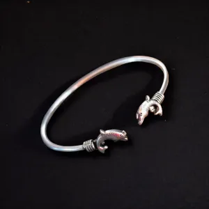 Eliana Antique Dolphin design Handmade Kada, Silver