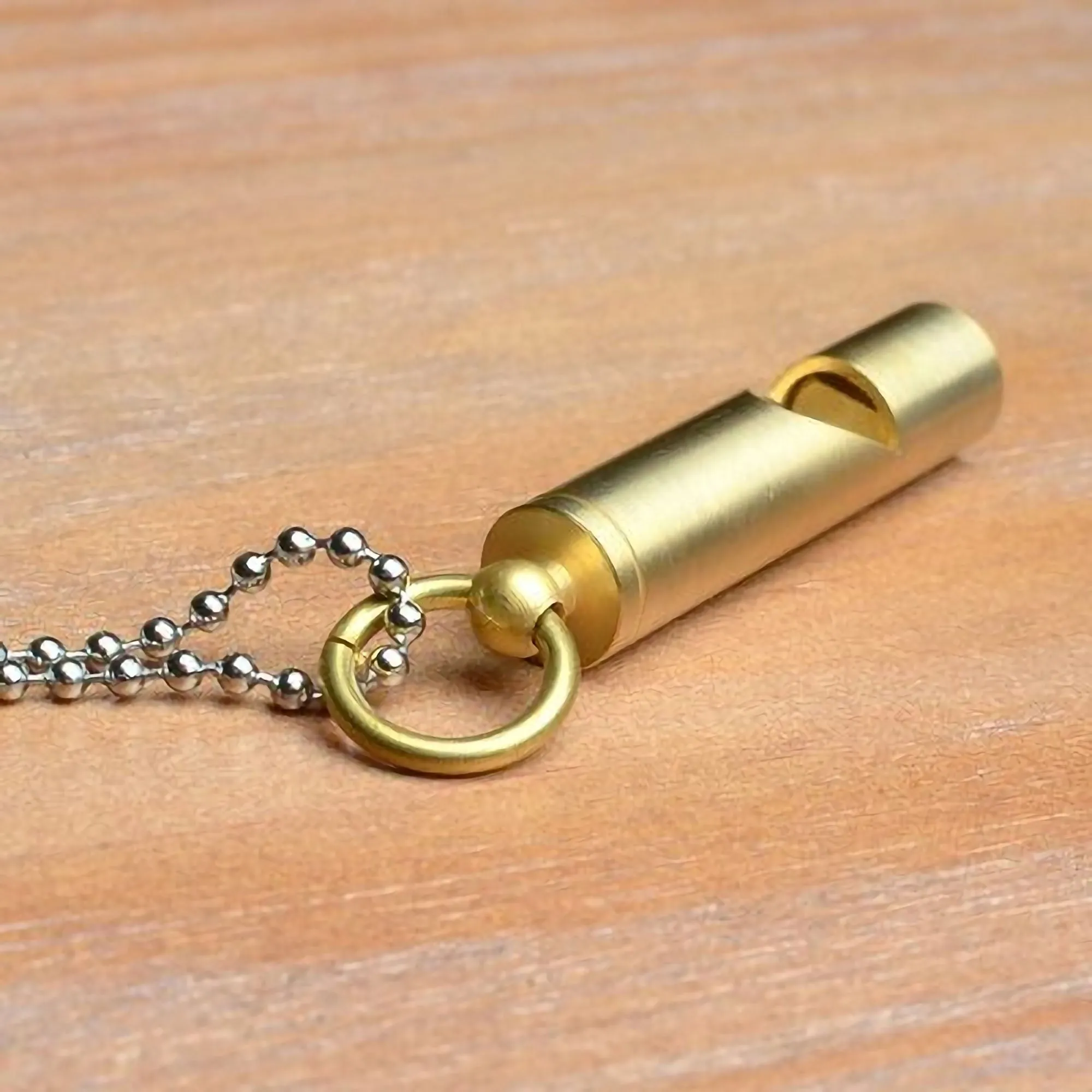 Engraved Text Brass Whistle Necklaces Custom Phone Number Children Anti-lost Necklace