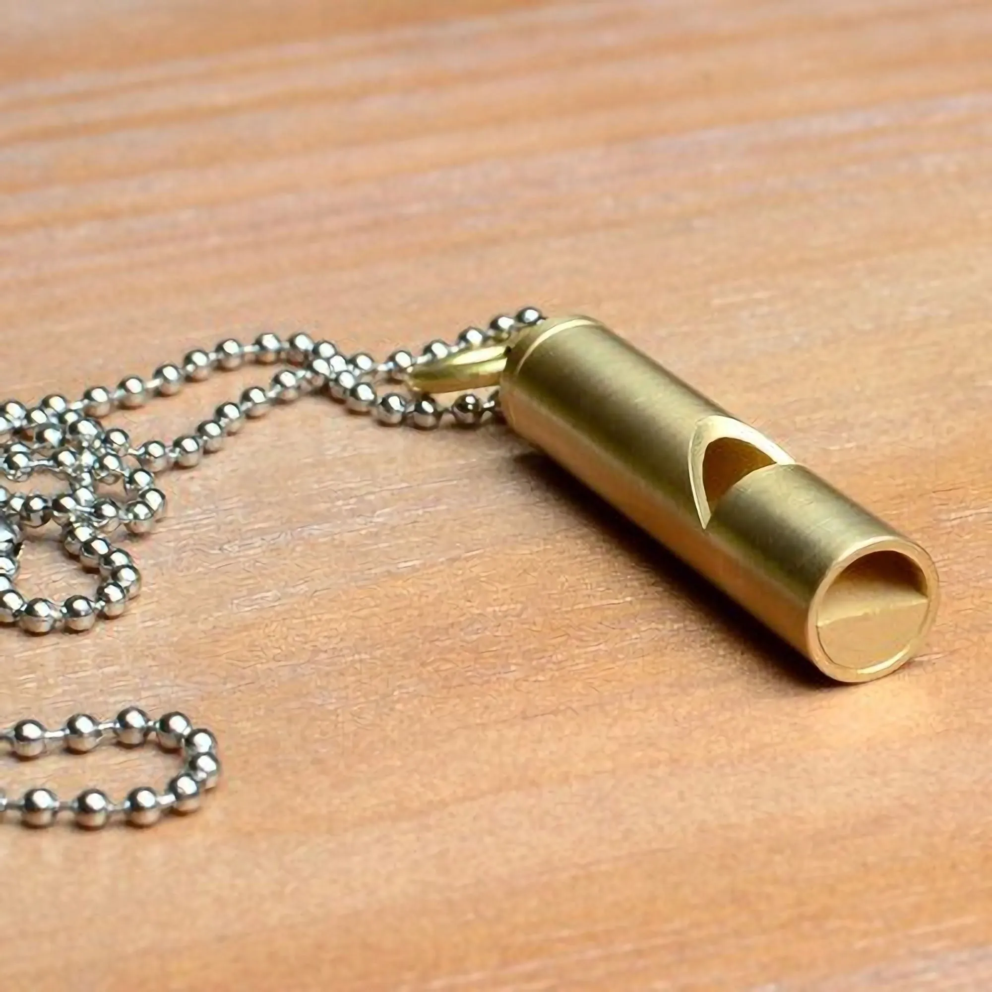 Engraved Text Brass Whistle Necklaces Custom Phone Number Children Anti-lost Necklace