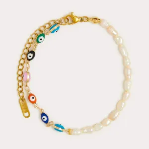 Evil Eye Pearl Bracelet